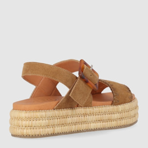 Sandalias de Serraje - Cuero - Tacón: 5 cm