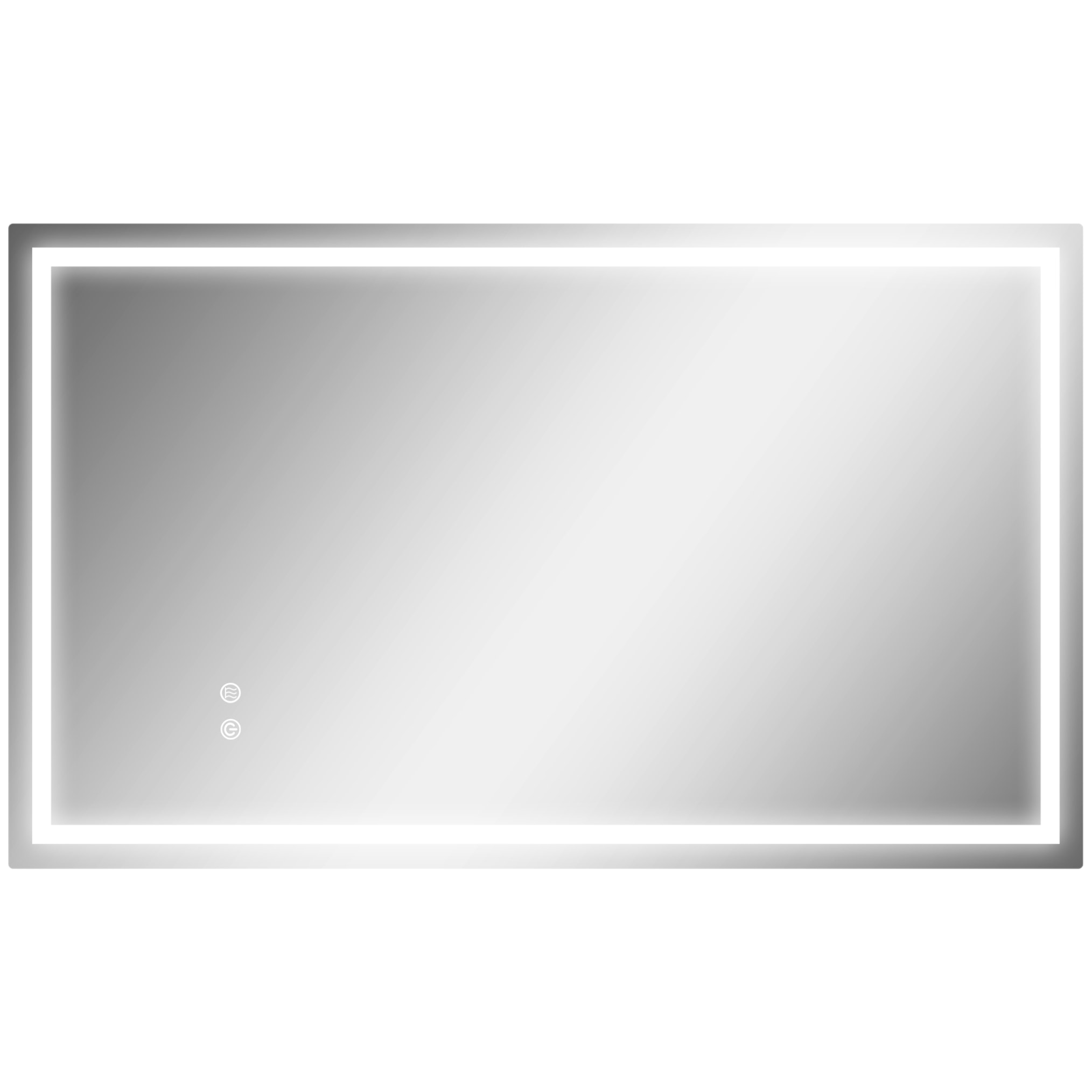 Miroir LED mural de salle de bain - 100L x 60H cm - luminosité réglable 3 couleurs - interrupteur tactile - système antibué