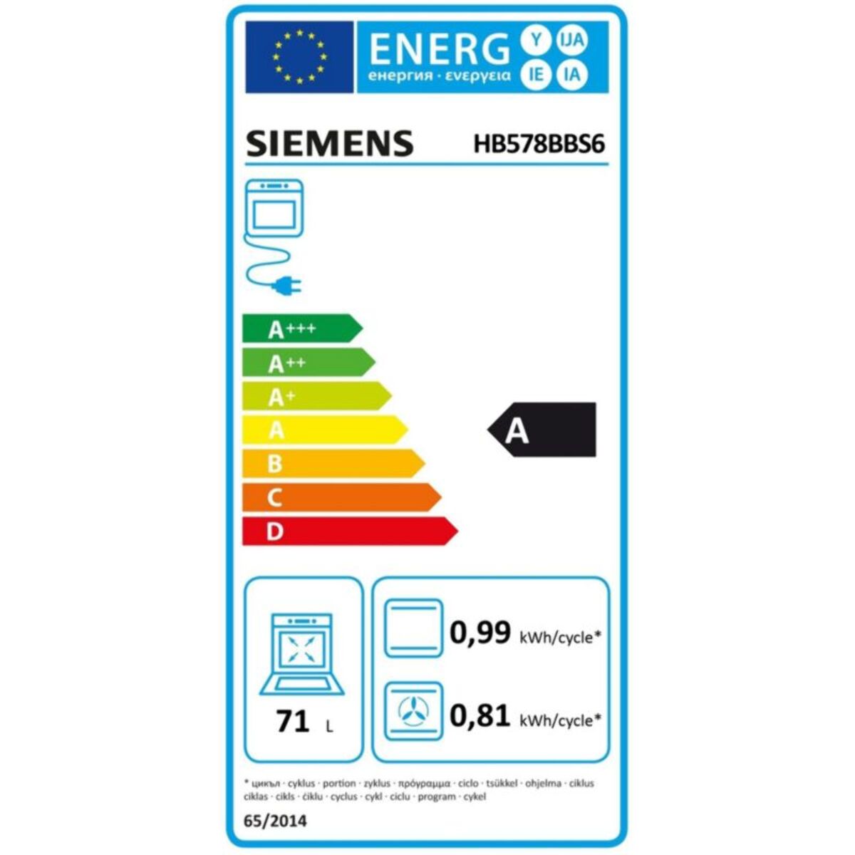 Four encastrable SIEMENS HB578BBS6 Porte Tiroir IQ500