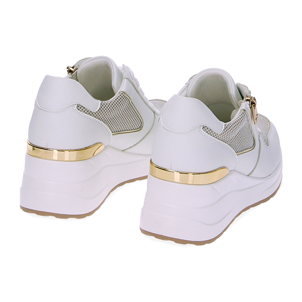 Sneakers bianco oro
