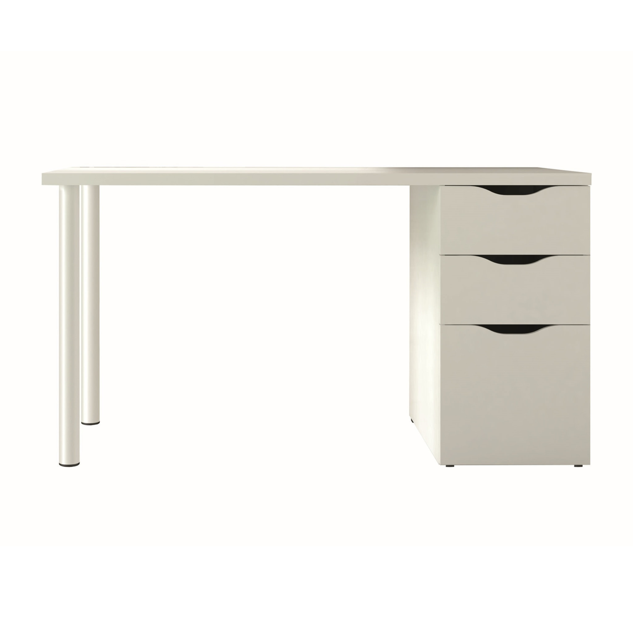 Scrivania con Cassetti Pamplona Scrittoio Mobile per Computer Desk da Ufficio Soggiorno Sala da Pranzo 138 x 74 x 60 cm Colore Bianco
