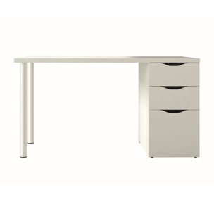 Scrivania con Cassetti Pamplona Scrittoio Mobile per Computer Desk da Ufficio Soggiorno Sala da Pranzo 138 x 74 x 60 cm Colore Bianco