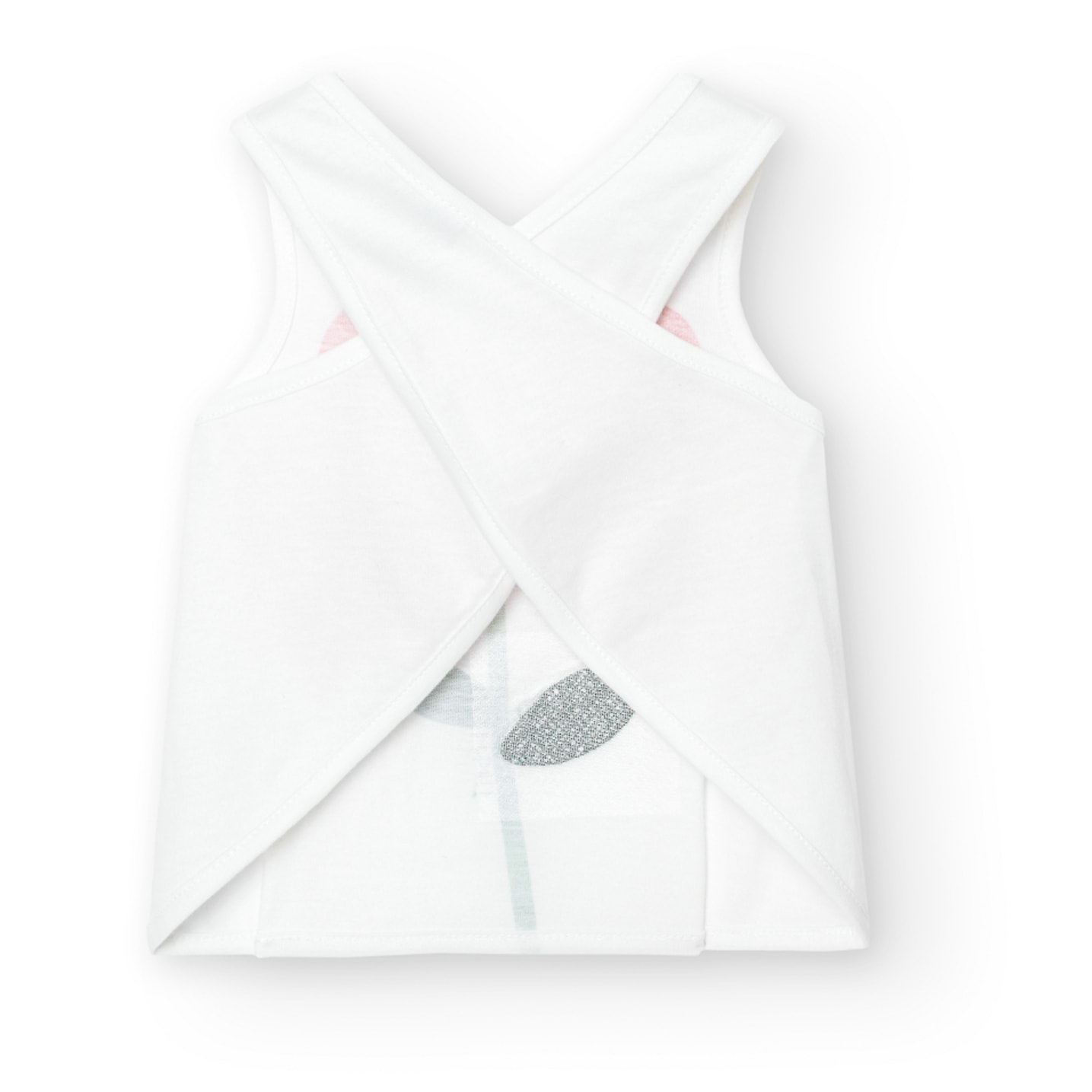 Camiseta niña estampada, tirantes, blanco, 228103