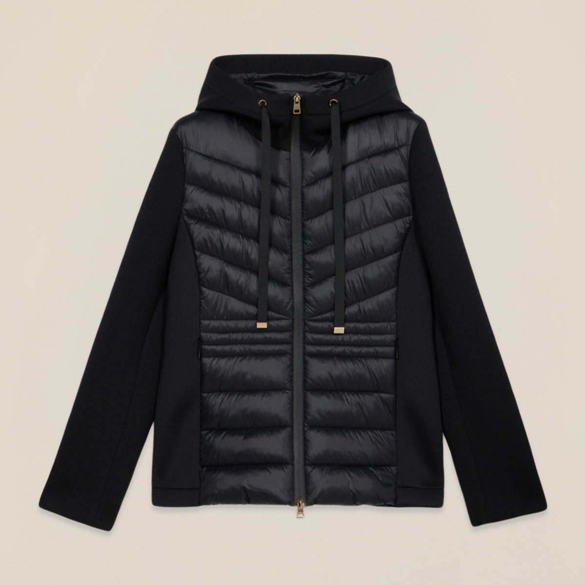 Oltre - Plumífero ligero con detalles en neopreno - Negro