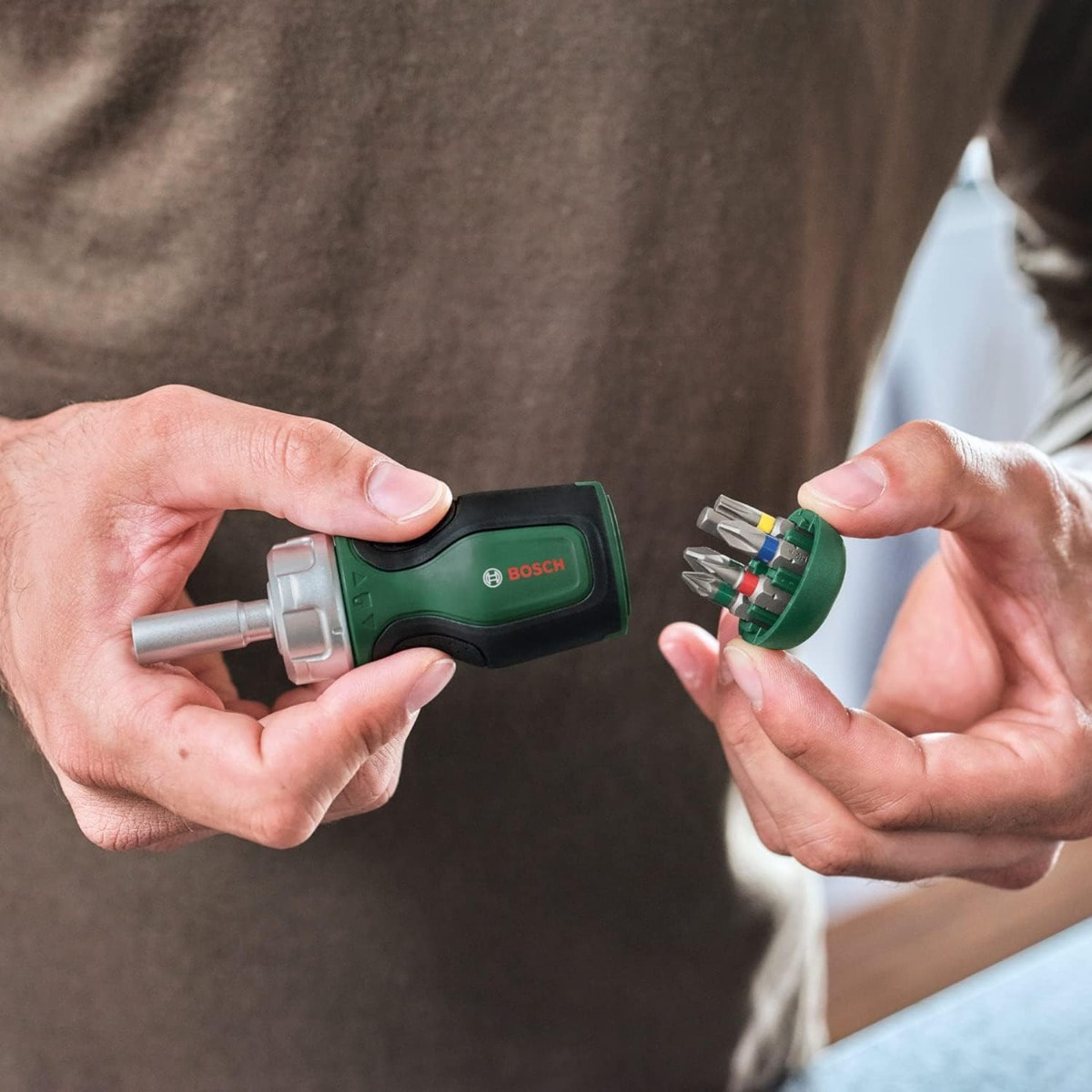 Tournevis court à cliquet avec 6 embouts - BOSCH - 1600A032UY