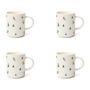 Set de 4 mugs Excelsa - Cortina, New Bone China Blanche