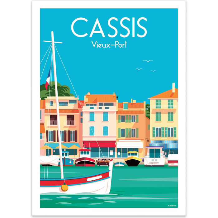 Affiche - Cassis Vieux port - Raphael Delerue