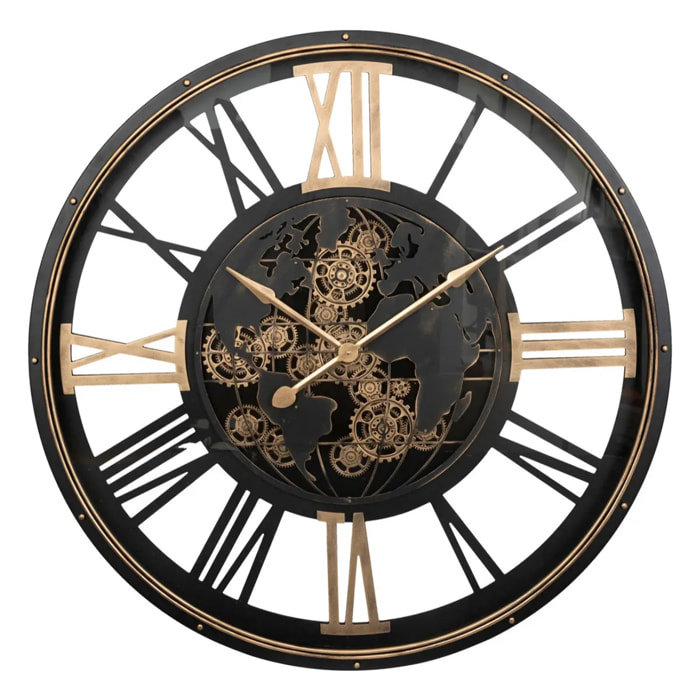 Horloge mécanique Clark métal noir D110cm