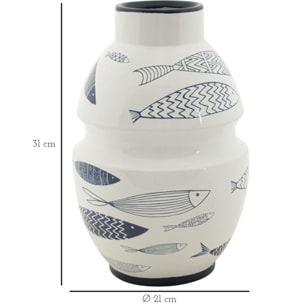 VASO CERAMICA FISH CM Ø 21X31