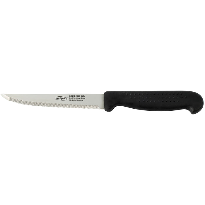 Cuchillo mesa con sierra 11cm mango puntos Yeste San Ignacio