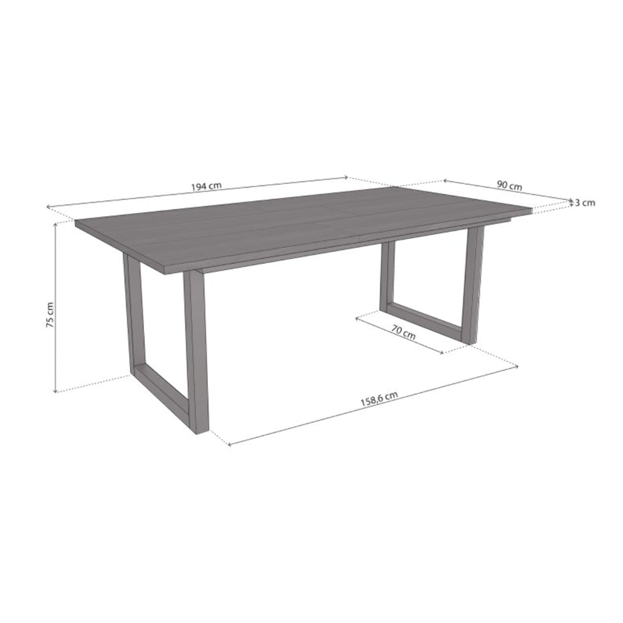 Mesa de comedor Altea 200 Negro