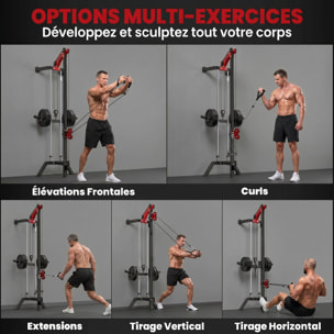 Machine à poulie musculation réglable 16 positions contrepoids max. 60 Kg