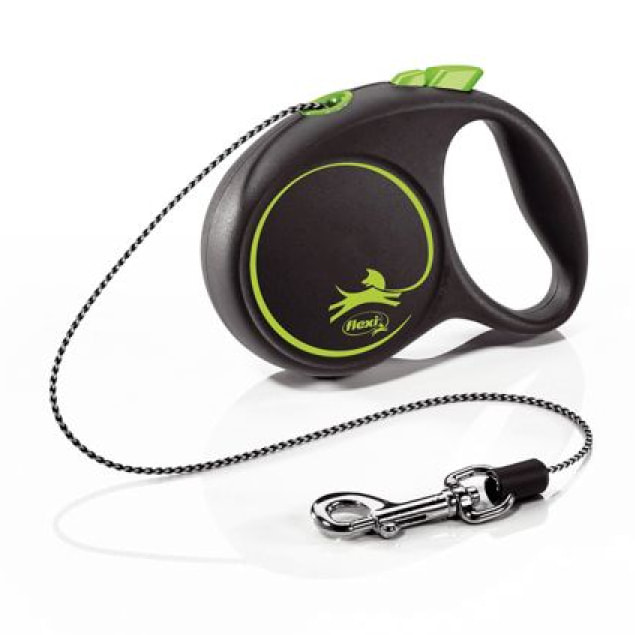 Laisse Black Design XS Cord 3m black/ green Flexi FU02C3-251-S-CG