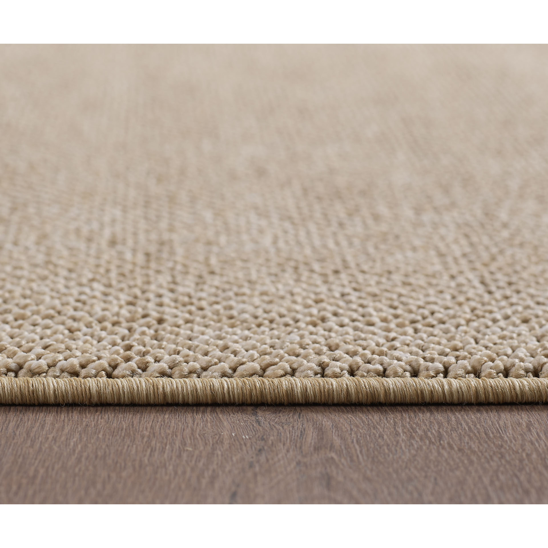 MORELIA - Tapis rond moderne aspect laine bouclée Beige