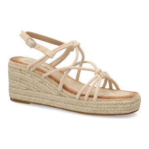 Sandalias de cuña de yute para mujer, comodas y elegantes diseño moderno con tiras cruzadas