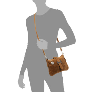 Allerona Bolso de mano Mujer.Piel auténtica Gamuza Dollaro