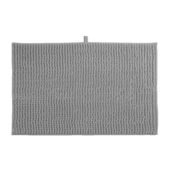 Alfombra de baño MSV "Chenille" de microfibra  en color gris 40 x 60 cm