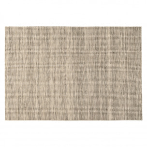 QUENTIN - Tapis rect. 160x230cm en laine tissée couleur blanc et kaki