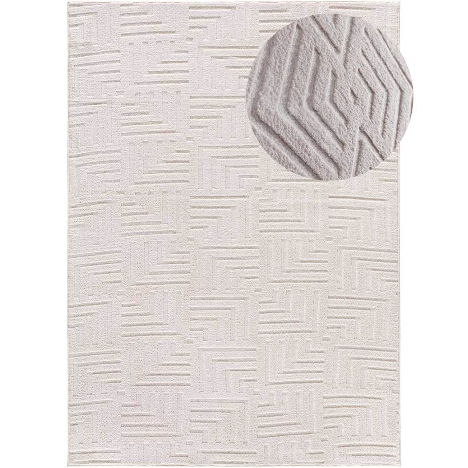 Alfombra lavable con relieve en color blanco Estilo, varias medidas disponibles