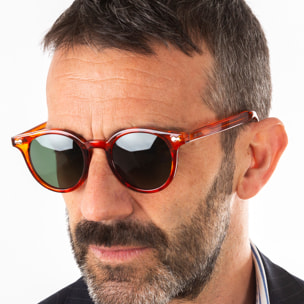 Gafas de sol OCEAN HONFLEUR - Rojo semimarrón / Verde polarizada