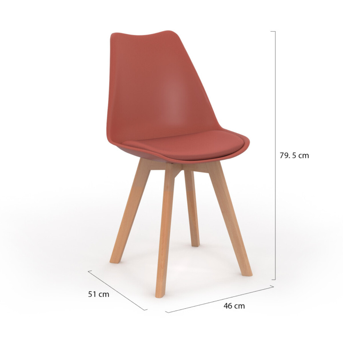 Chaises Nordia pieds bois de hêtre - Mix color - beige, terracotta, gris foncé