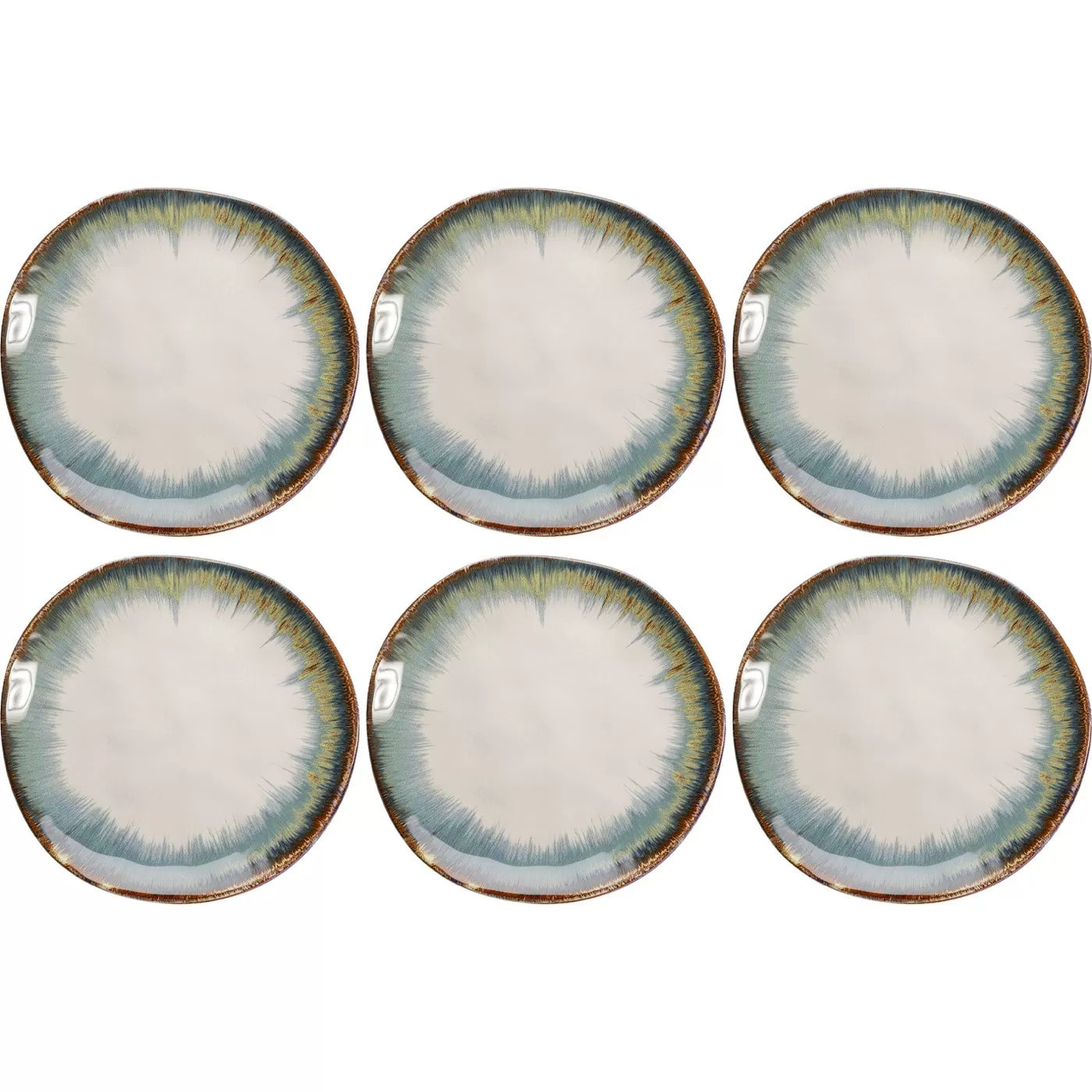 Assiettes Organic 20cm blanches set de 6 Kare Design