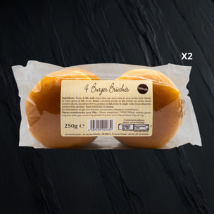 8 Pain Burger Brioché Nature - 2x250g - France - Raoul Gey