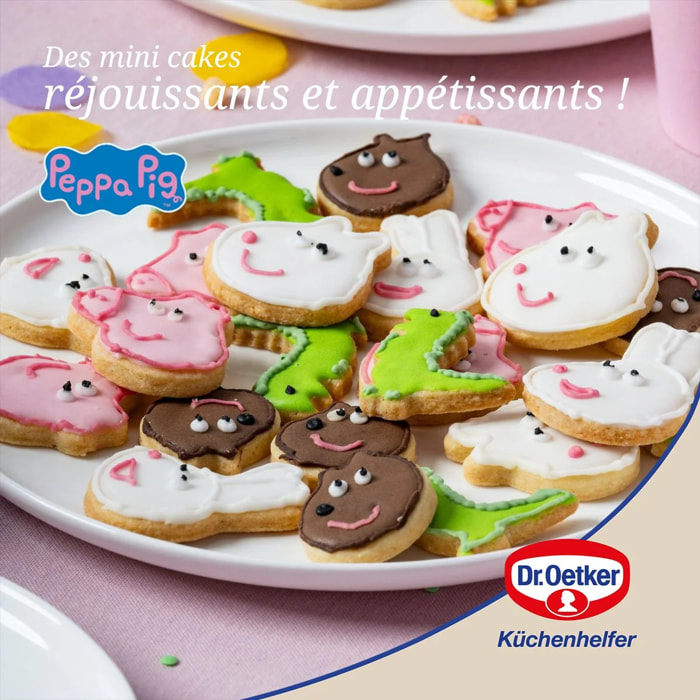 Moule mini cakes silicone 29 x 17,5 cm Dr. Oetker Peppa Pig