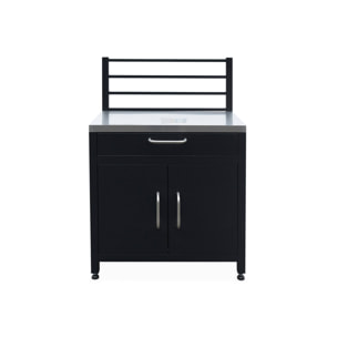 Ensemble de meubles de cuisine extérieure en acier inoxydable 7 modules avec barbecue au gaz 4 brûleurs