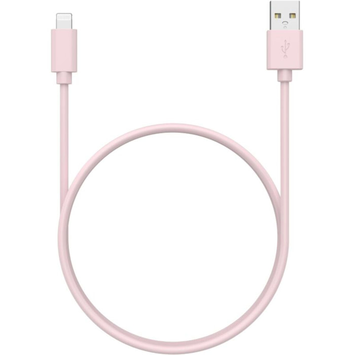 Câble de charge ESSENTIELB USB-A 1M vers lightning rose