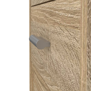 Scrivania Appollo, Scrittoio multiuso, Tavolo per ufficio porta PC, Piano di lavoro, 110x49 h76 cm, Quercia