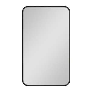 50x70 cm miroir suspendu rectangulaire, cadre en aluminium, noir (SATZOB5070CE)