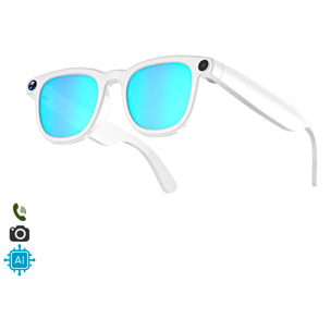 Gafas inteligentes CY01. Con cámara para fotos y videos de 8 MPX, traductor AI en tiempo real y control de música/llamadas.
