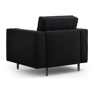 Fauteuil "Alexis" en velours noir