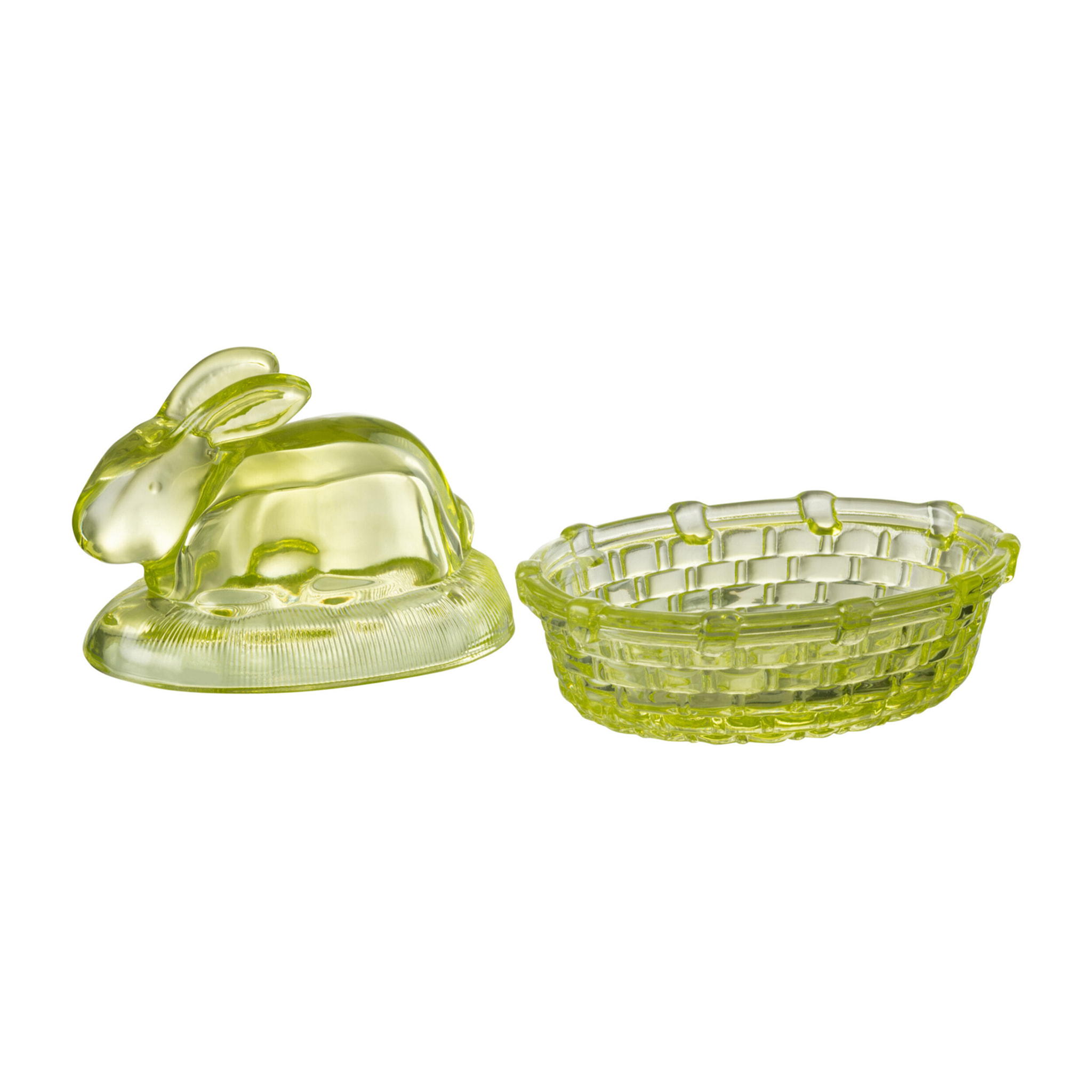 Pot de stockage J-Line Lapin - verre - vert