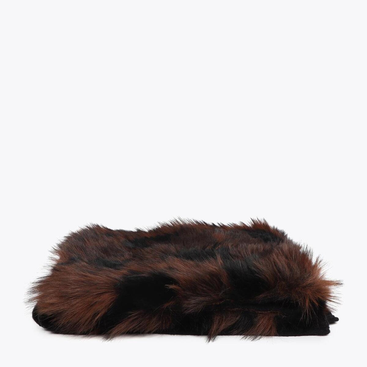 Sciarpa combinata in maglia e pelliccia sintetica