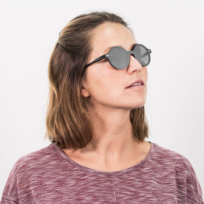 Gafas de sol PALO ALTO PORTLAND - Negro mate / Plana tipo espejo plateado