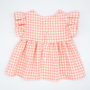 BLUSA DRAPEADA VICHY PLUMETI ROSA