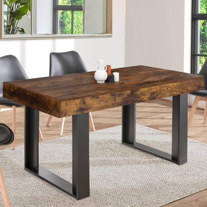 Tables à manger extensibles Brixton - Bois vieilli - Noir