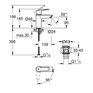 GROHE QuickFix Start Mitigeur monocommande Lavabo Taille S 23551002