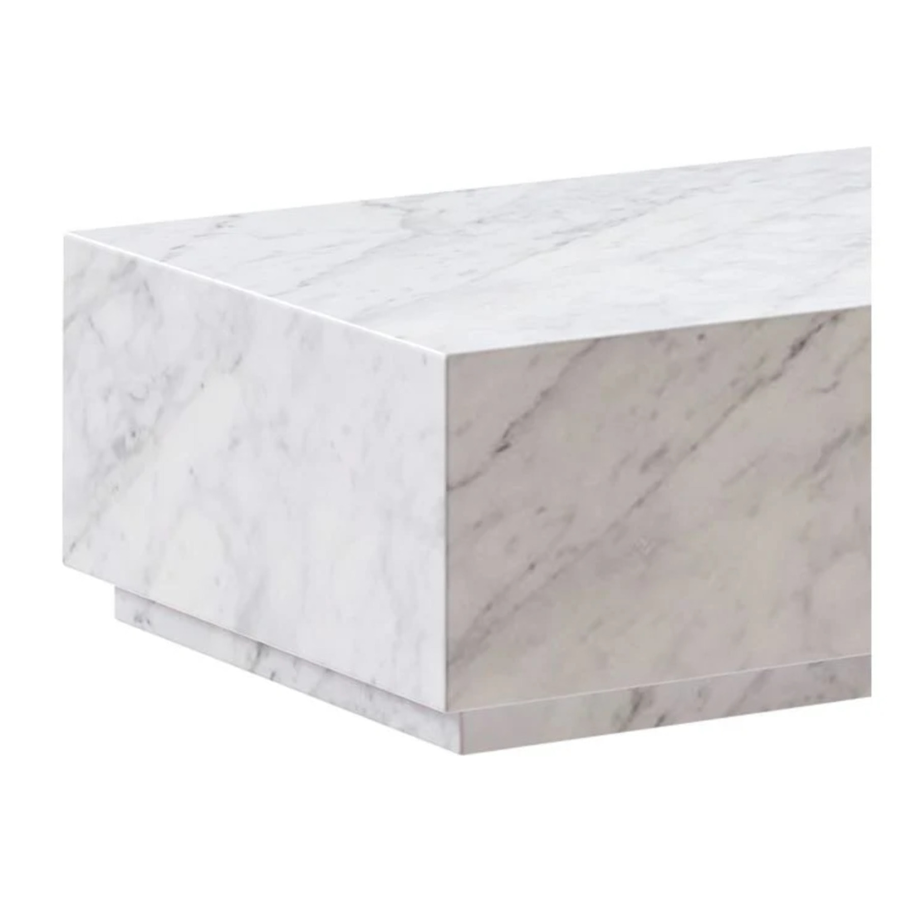 Table basse rectangulaire en marbre blanc - Izaé