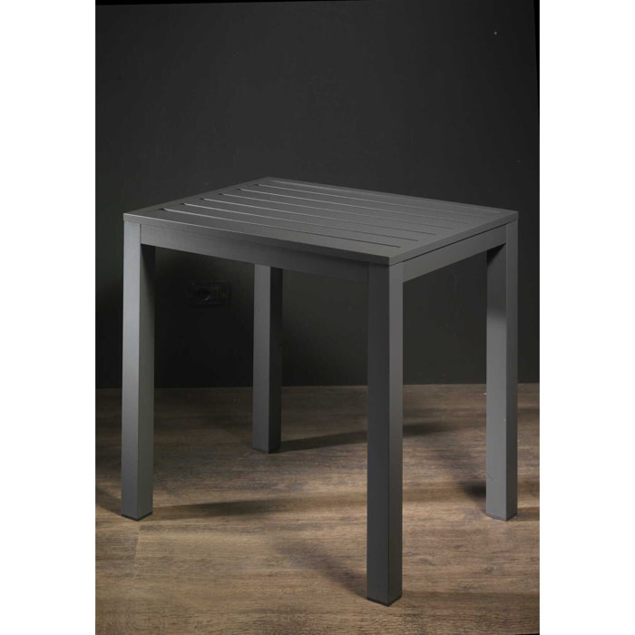 Tavolo Sullivan Vacchetti in alluminio antracite cm80x80h75