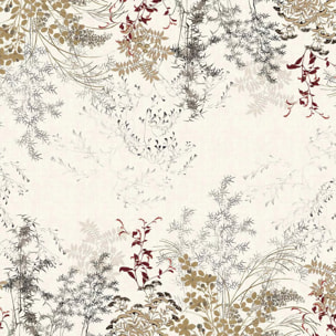 Nappe lin & coton lavé 150 g/m² imprimé beige Bambous parchemin