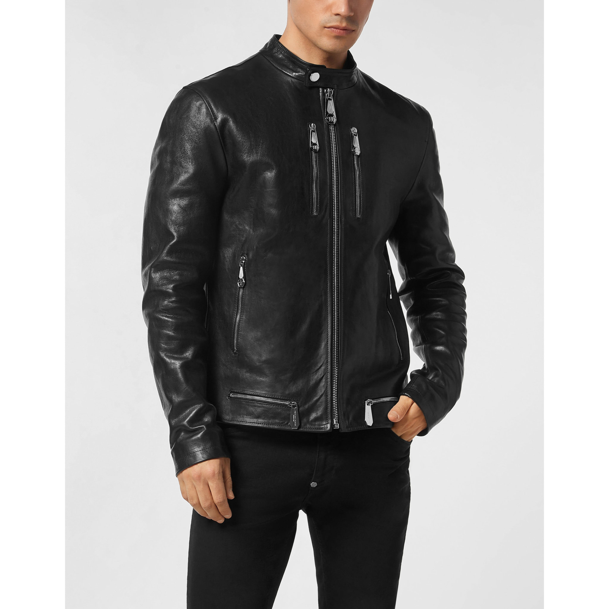 PHILIPP PLEIN Chaqueta Moto de cuero