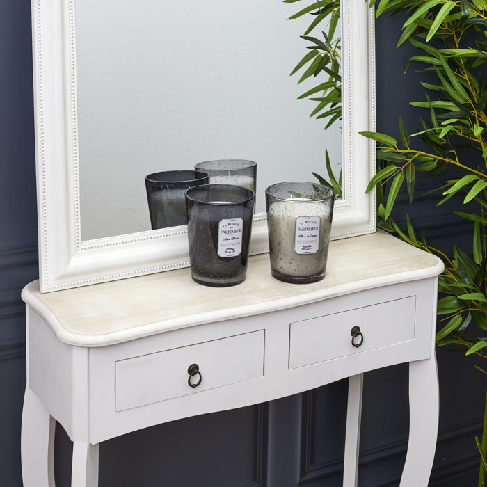 Bougie Parfumee Verre Bulle Gris Clair H16cm