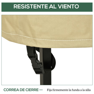 Funda para Sillas Apilables 90x70x115 cm Funda para Sillas de Jardín Impermeable de Tela Oxford 600D Funda para Muebles Jardín Anti-UV Beige y Café