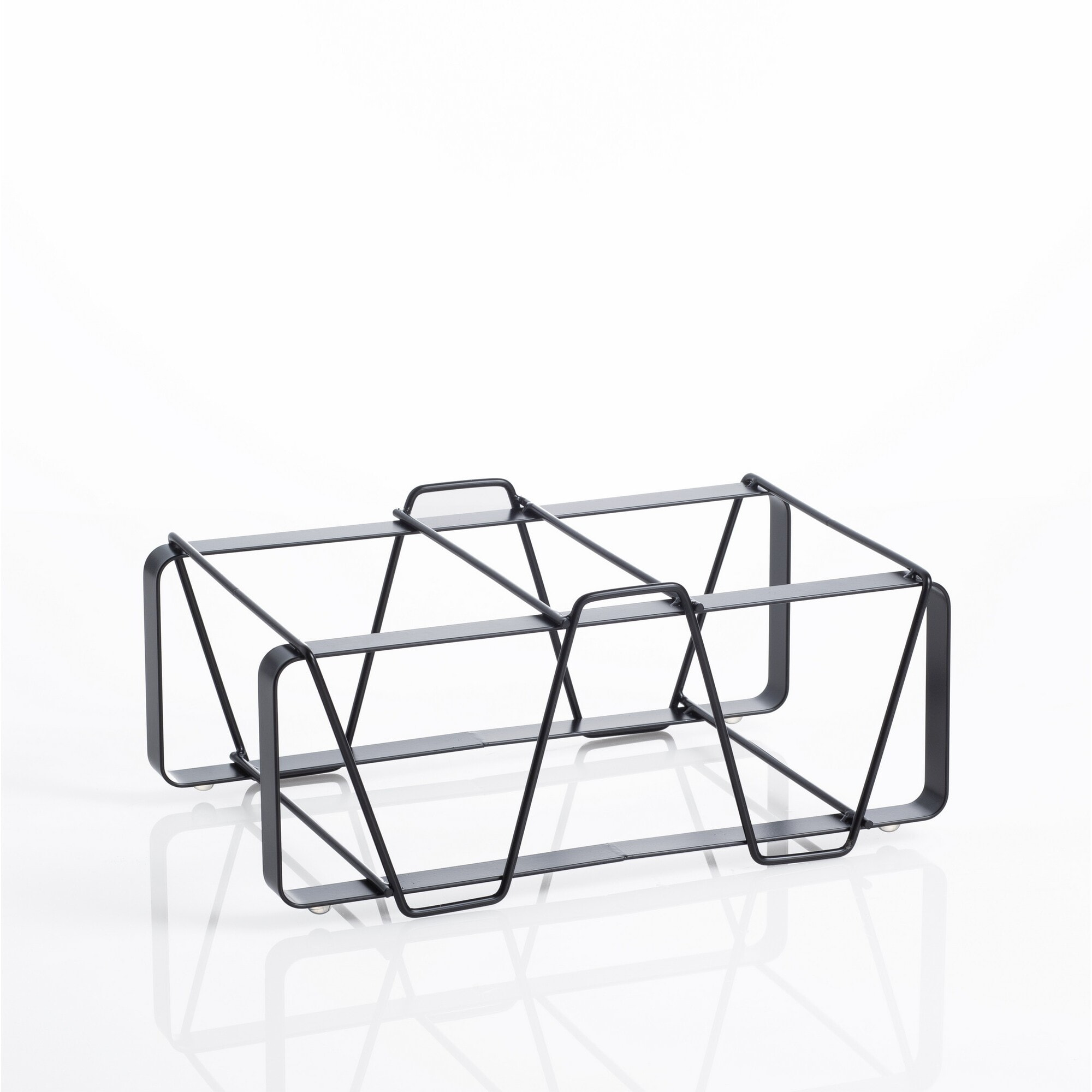 Porte-bouteilles modulable Tomasucci CIN, en acier, noir, 30 × 12 × 12 cm