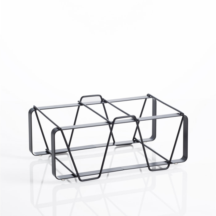 Porte-bouteilles modulable Tomasucci CIN, en acier, noir, 30 × 12 × 12 cm