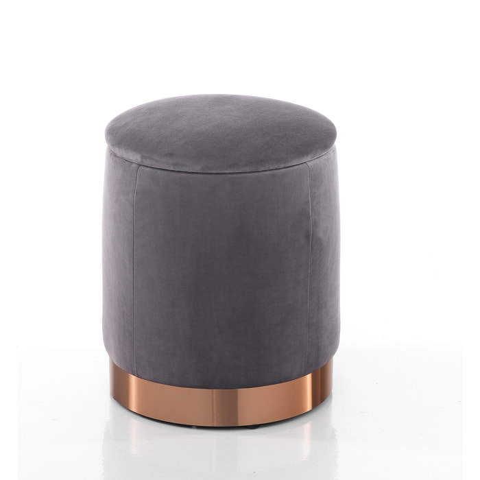 Oresteluchetta Pouf imbottito contenitore OHIO GREY grigio