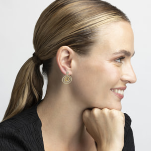 Pendientes con Circonita Brillante acabado oro 18k